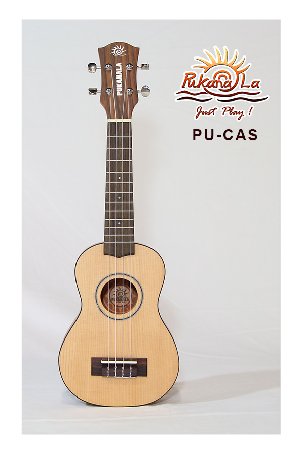 PukanaLa Model PU-CAS Solid Spruce top Series Soprano Size Ukulele