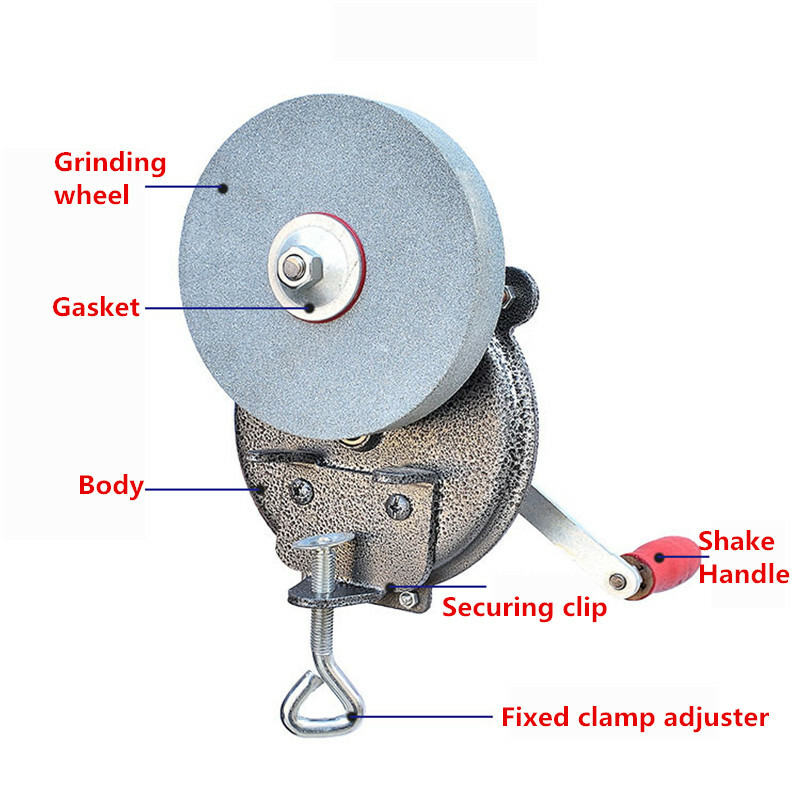 Hand-cranking grinding machine Household small knife sharpener Bear