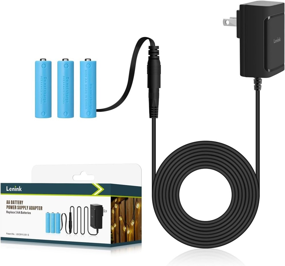 Lenink AC Power Supply Adapter for 3 AA Battery, Battery Replacement Black