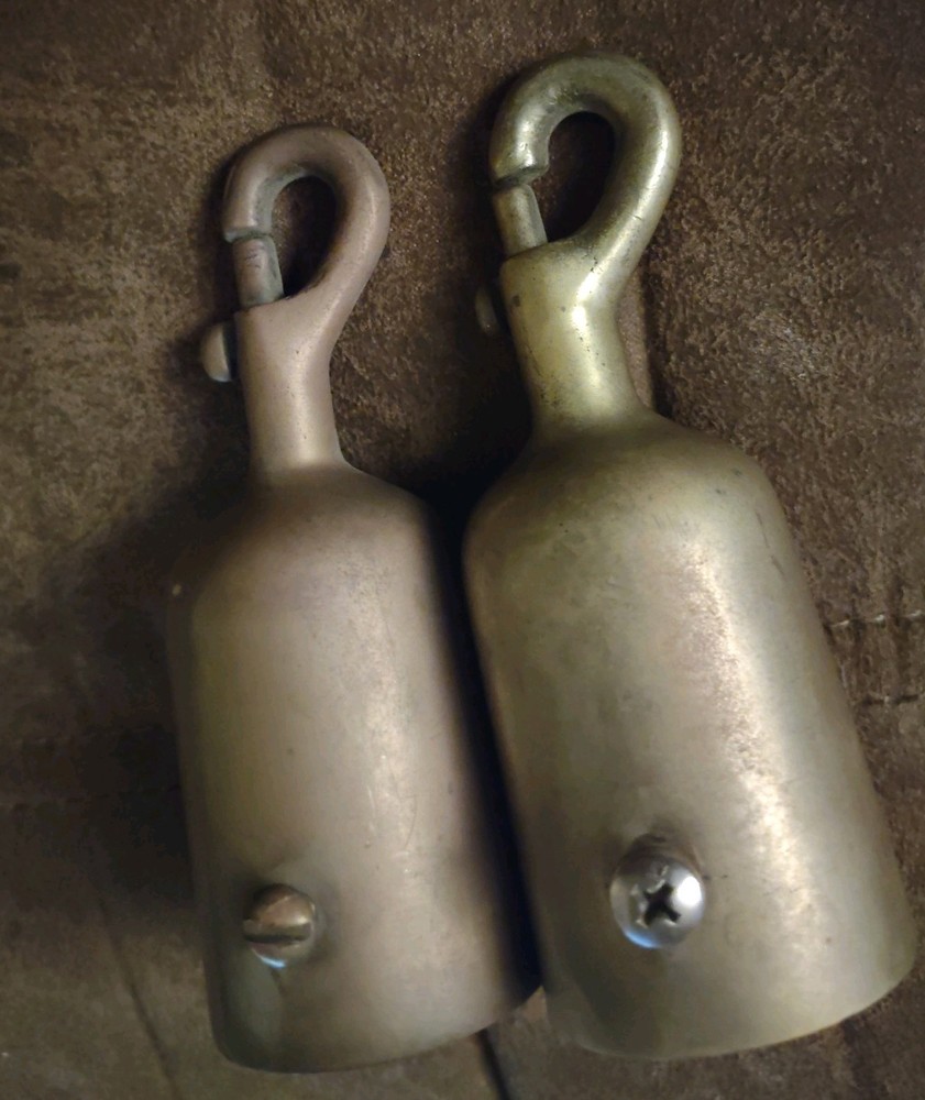 (2) solid brass Classic Post 1-1/2" Rope Hook End ROPEEND-HOOK-