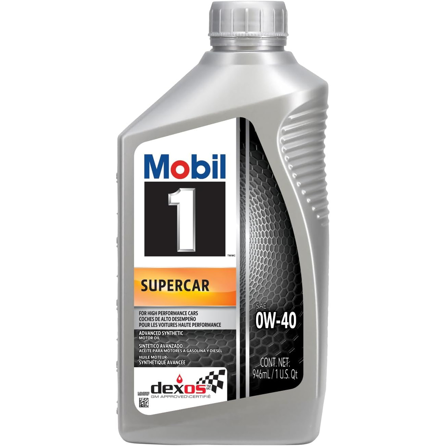 Mobil 1 Supercar Full Synthetic Motor Oil 0W-40 Dexos - 8 Quarts