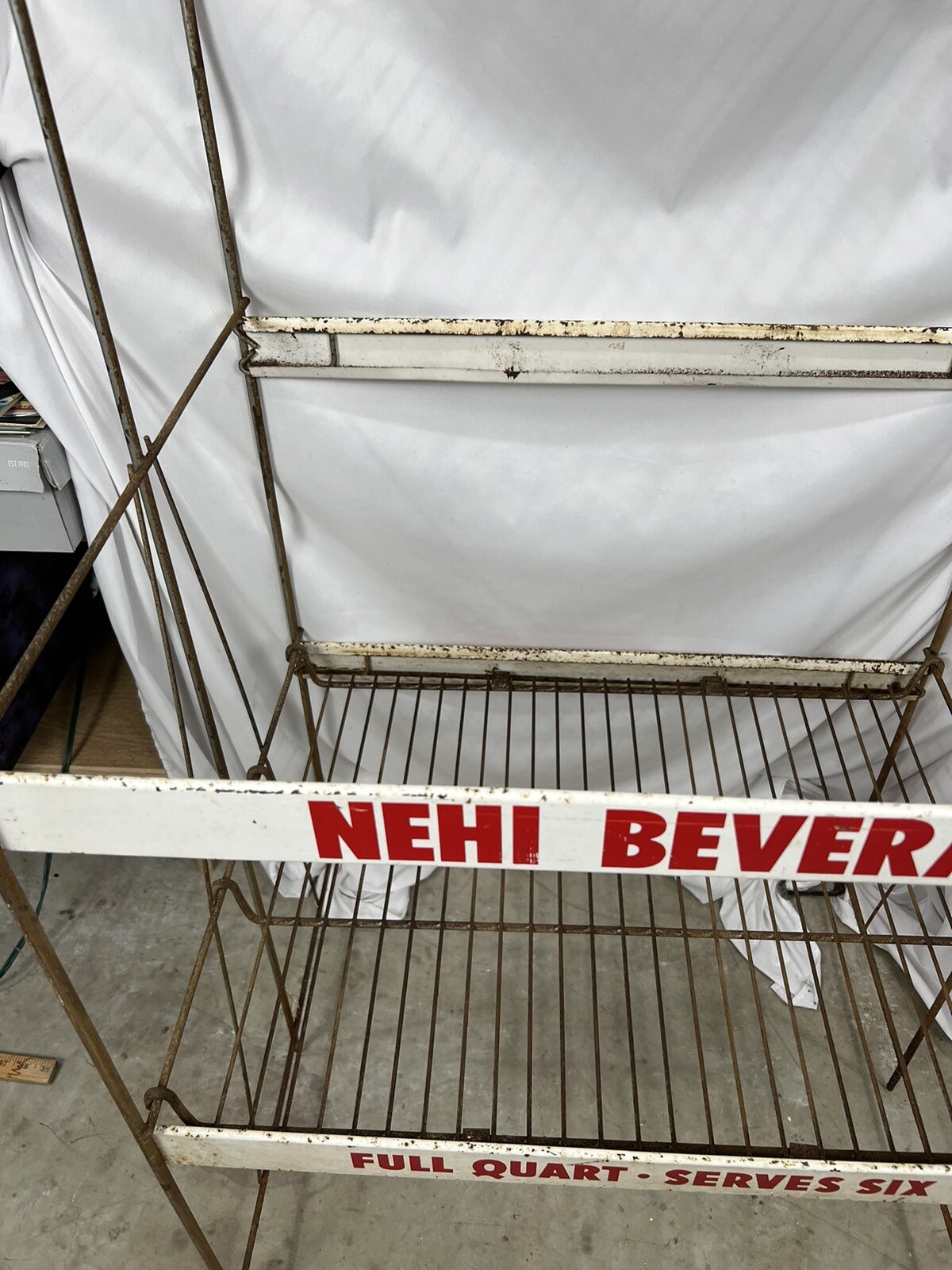Vintage NEHI Beverages Metal Soda Rack “FULL QUART-SERVES SIX” 47x27x21