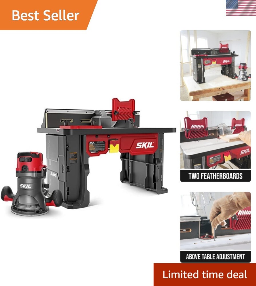 Router Table and 10 Amp Fixed Base Router Kit Power Woodworking Tools