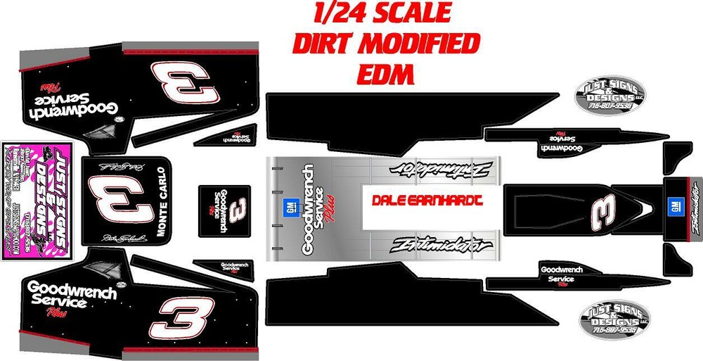 EDM MUDBOSS DIRT MODIFIED 1X24 SCALE DALE EARNHARDT THEME WRAP KIT