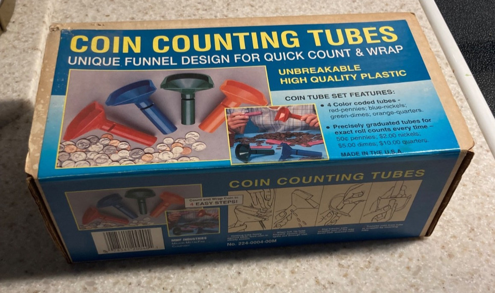 Vintage MMF Industries Assorted Coin Multi colored Counting Tubes