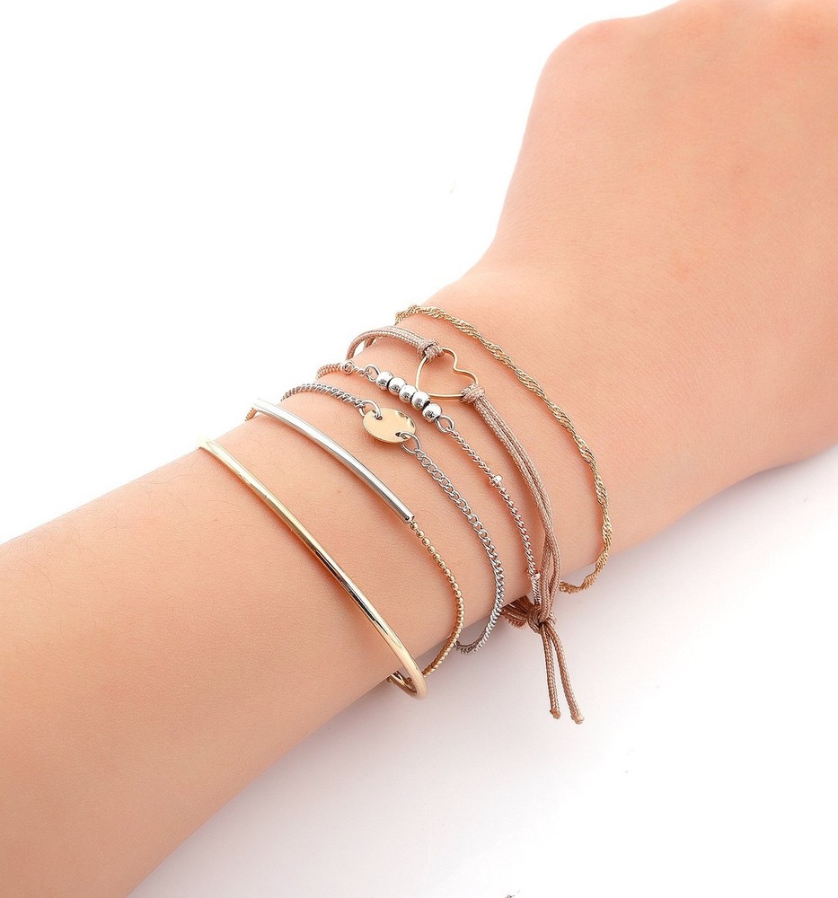 Layered Bracelet Set Assorted Beaded Bracelet Multiple Stackable Wrap Bangle ...