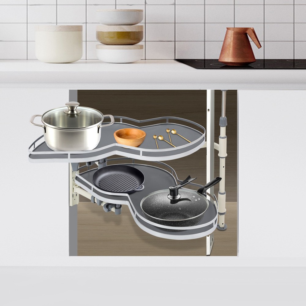 Kitchen Blind Corner Cabinet Pull Out Shelves 2-Tier Left Pull-out Organizer