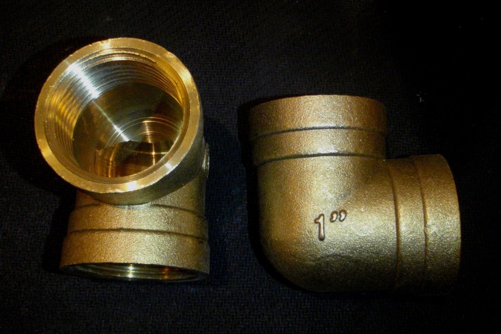 2pcs BEL-100 BRASS 1" NPT 90  ELBOW  COUPLING  PIPE