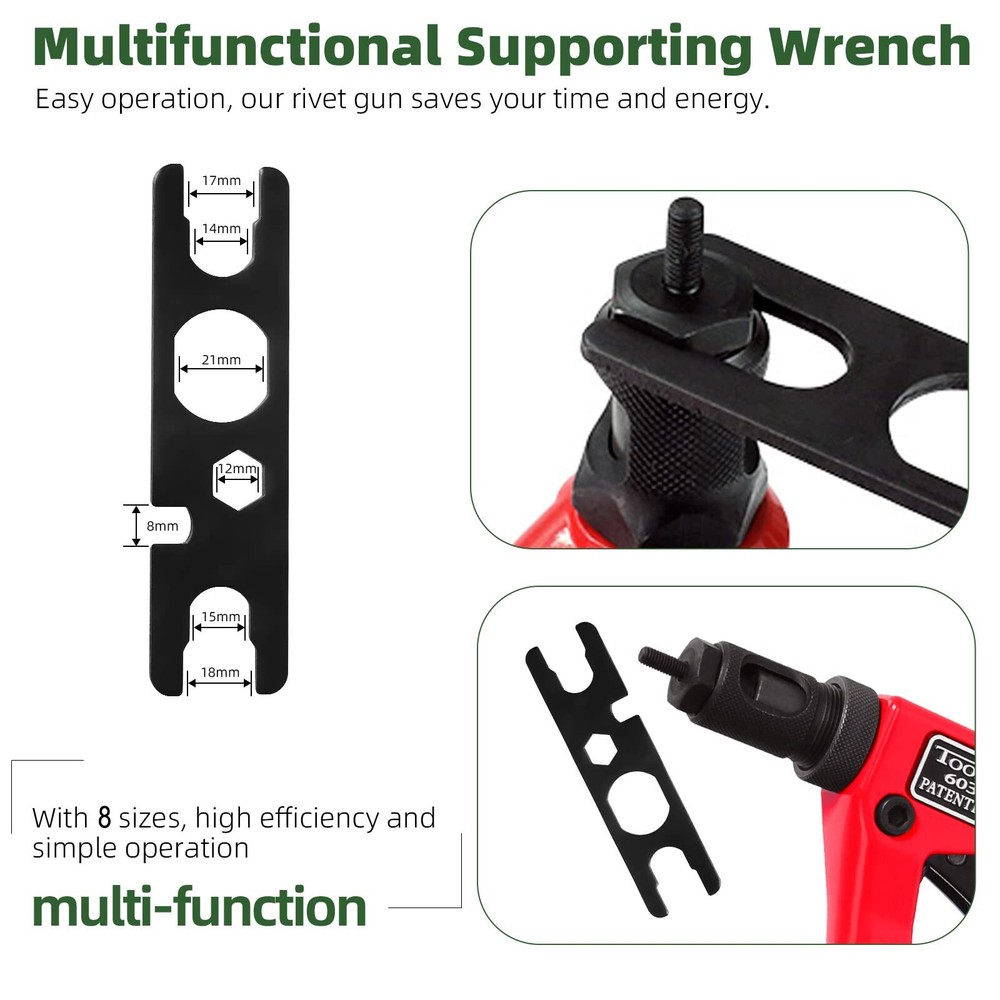 240pcs Rivet Gun Kit Rivnut Thread Setting Tool Nut Setter NutSert Metric SAE