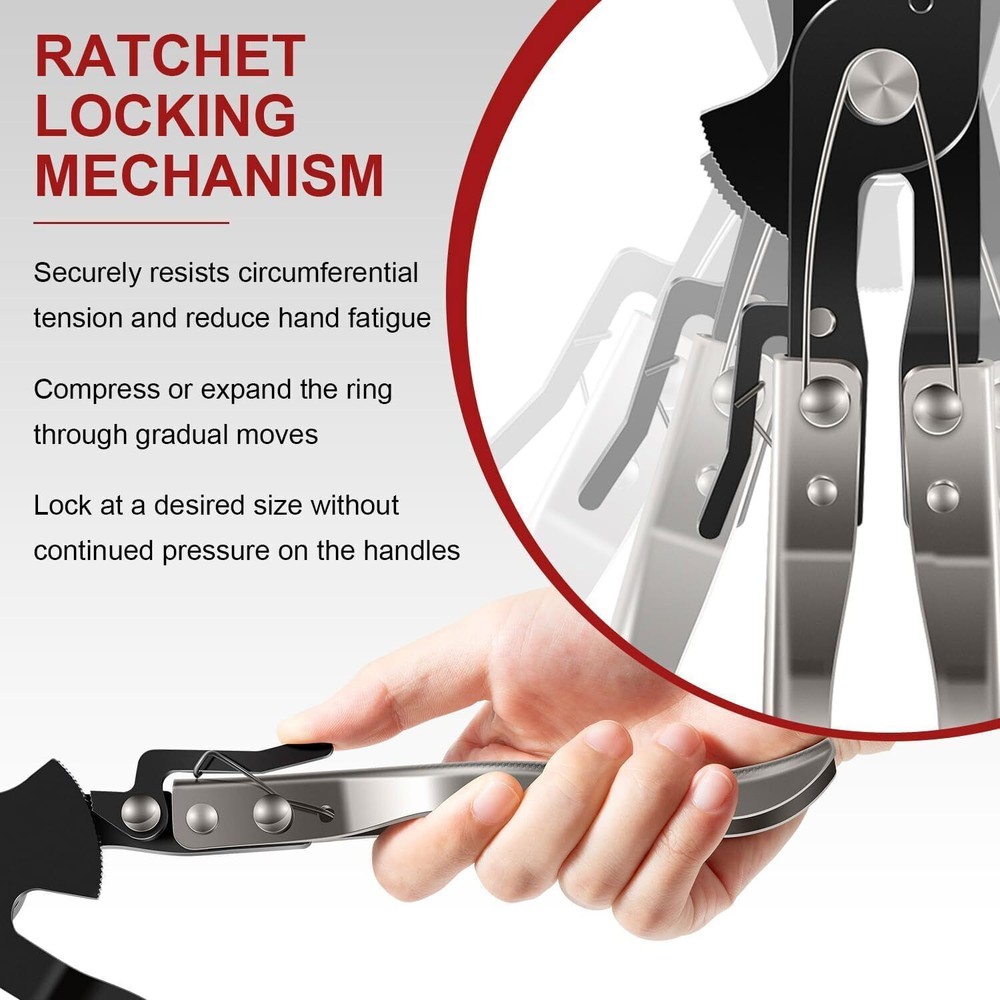 940387 Piston Ring Compressor Tool Set For Car Engine Piston Dia 2-7/8" - 4-3/8"