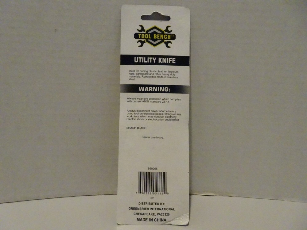 Tool Bench Utility Knife NEW