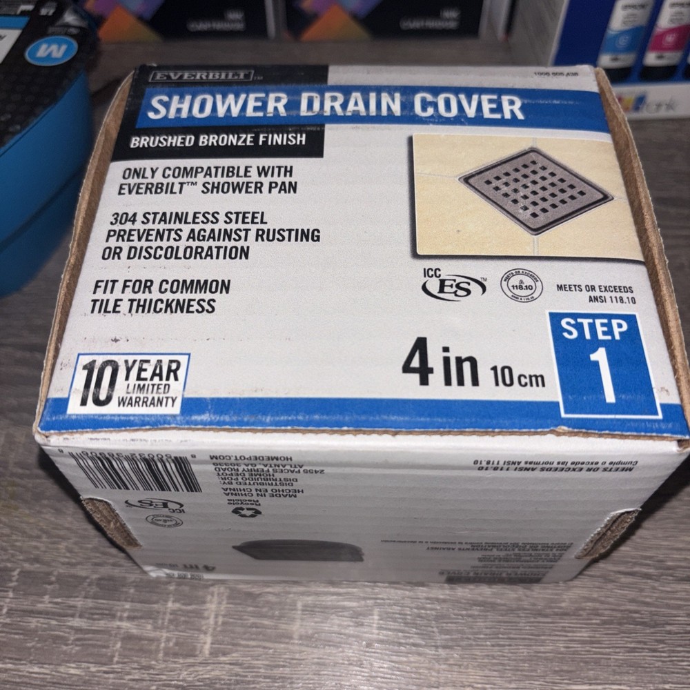 Everbilt Watershield Shower System 4 in. Bronze Square Grid Drain Grate