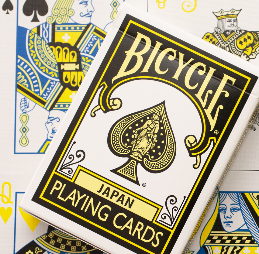1 DECK Bicycle Japan black-yellow playing cards USA SELLER!