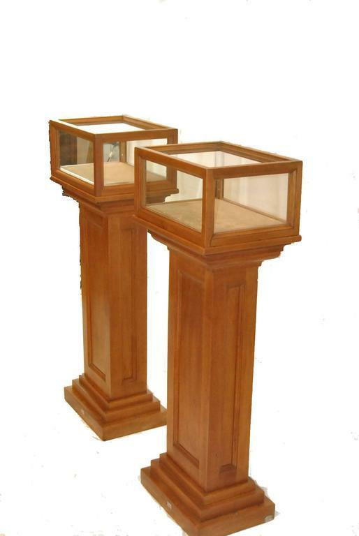 Pair Cherry Display Pedestals Circa 1920's