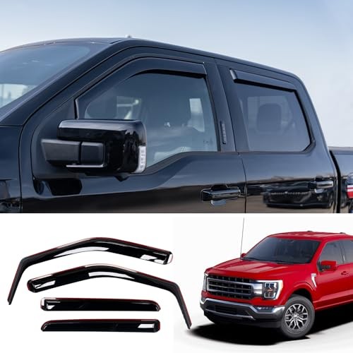 Extended Visor Rain Guards Compatible with 2015+ F150 (Extended Version)