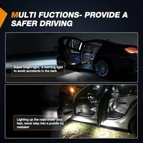 2PCS LED Interior Door Panel Light Courtesy Warning for BMW 2004-2012 White