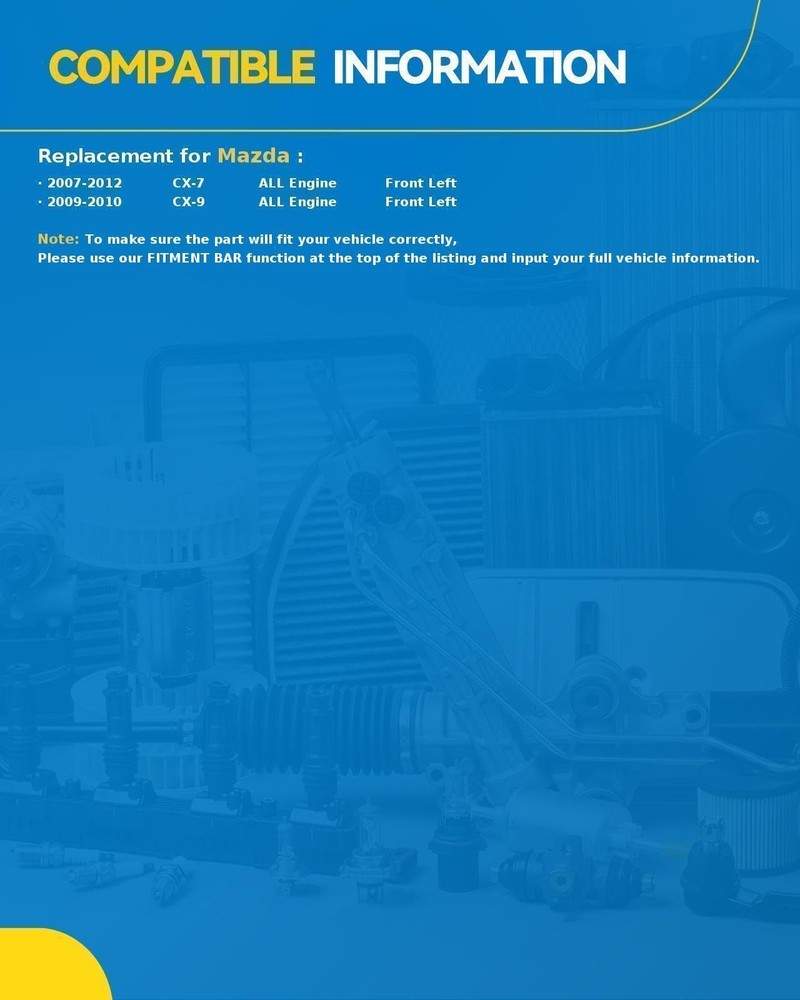 Front ABS Wheel Speed Sensor Replacement for 20072012 Mazda CX7, CX9