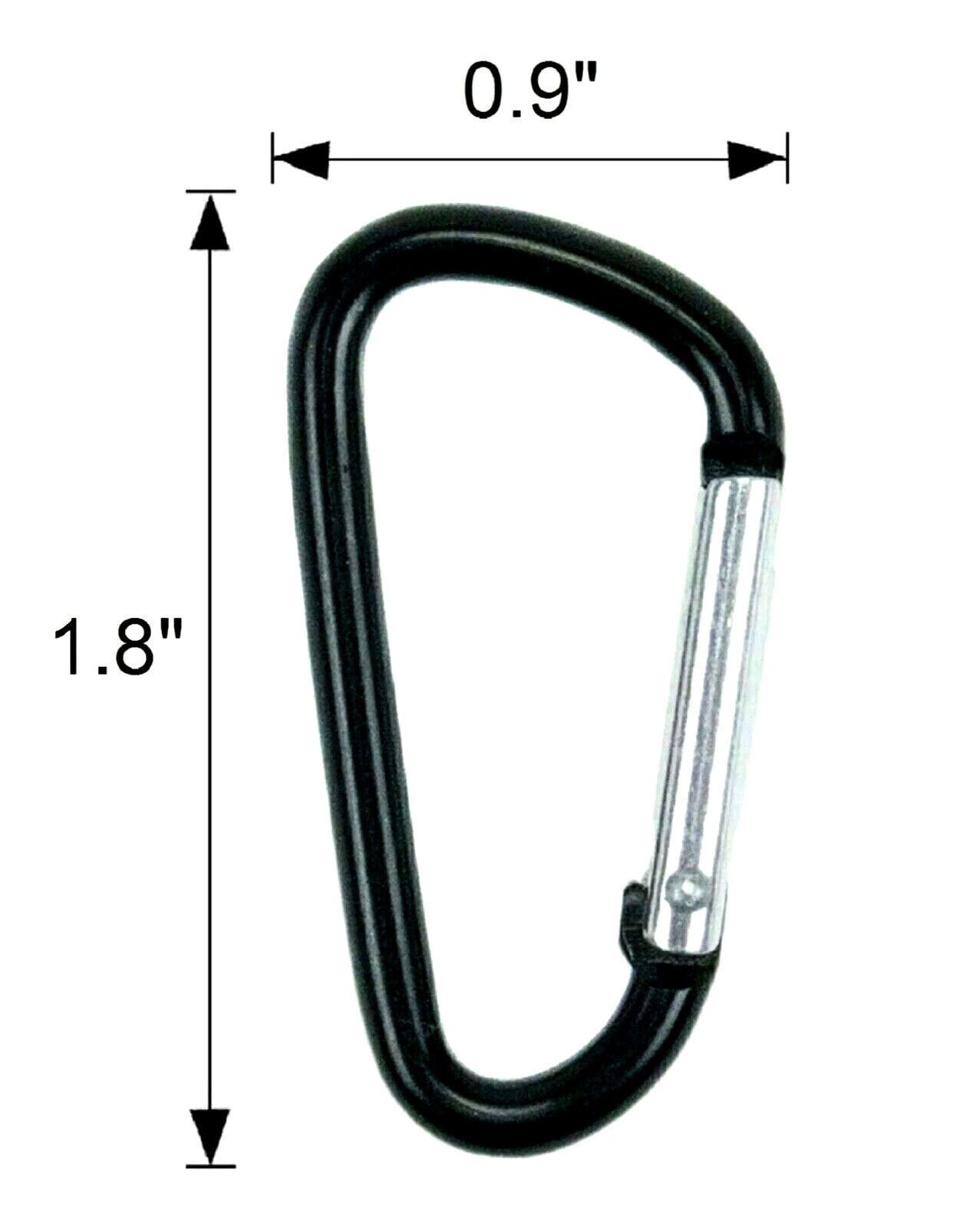 10/200 PCS Aluminum Carabiner D Shape Spring Clip Snap Key Hook Keychain Buckle