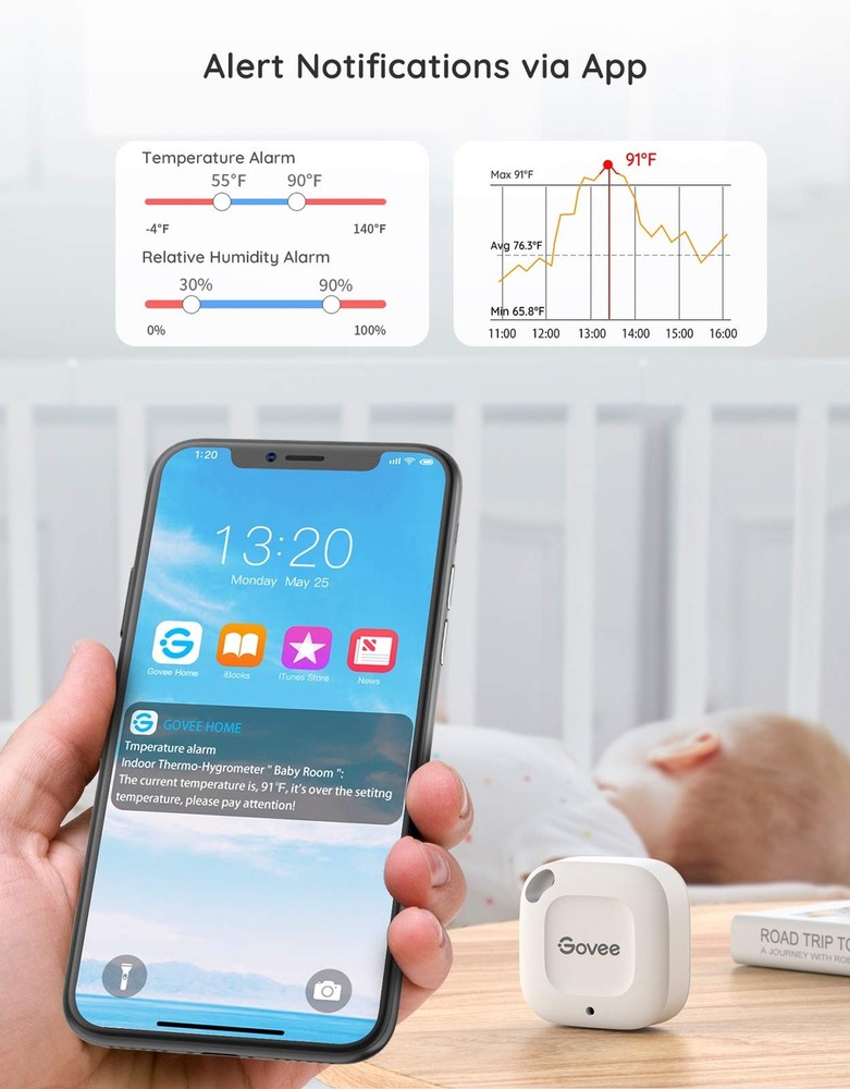 Govee Hygrometer Thermometer, Wireless Thermometer, Mini Bluetooth Humidity S...