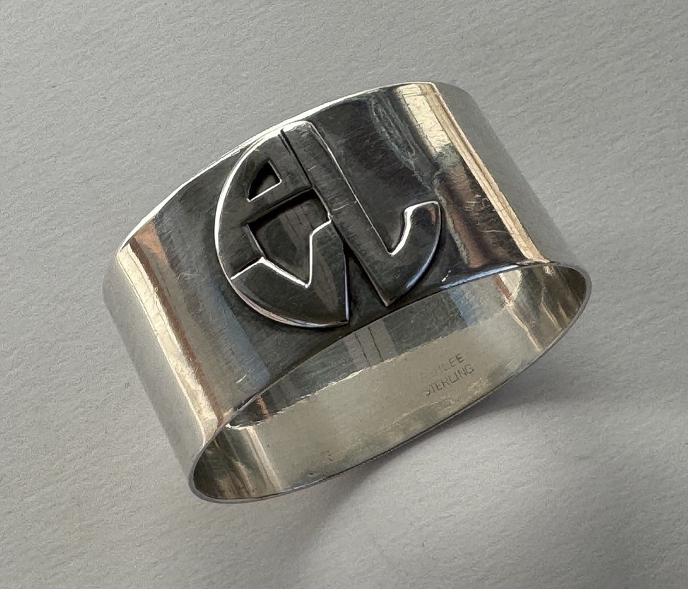 “ASHLEE” Modern Sterling Silver Napkin Ring “EL”