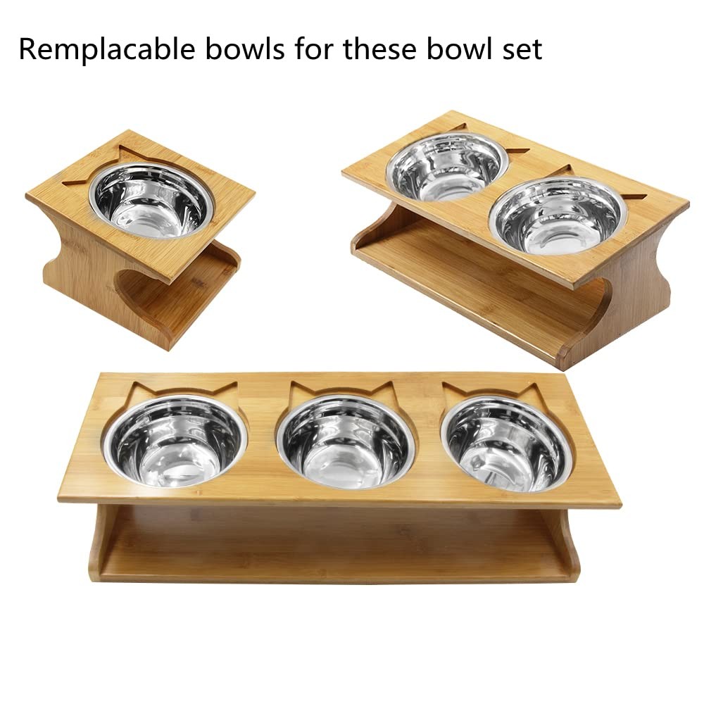 2Pcs Replaceable Bowls for Raised Cat Bowls Elevated Pet Bowls Replaceable Bo...