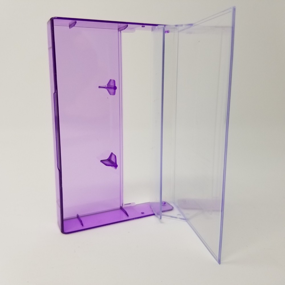 5 Cassette Tape Cases: Clear Front + Purple Tint Back - Empty Plastic Boxes