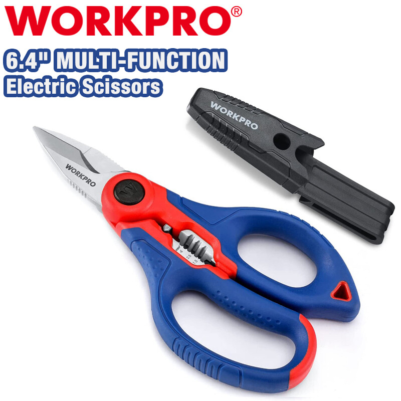 WORKPRO 6.4-INCH Stainless Electricians Scissors Professional Electrician Shears