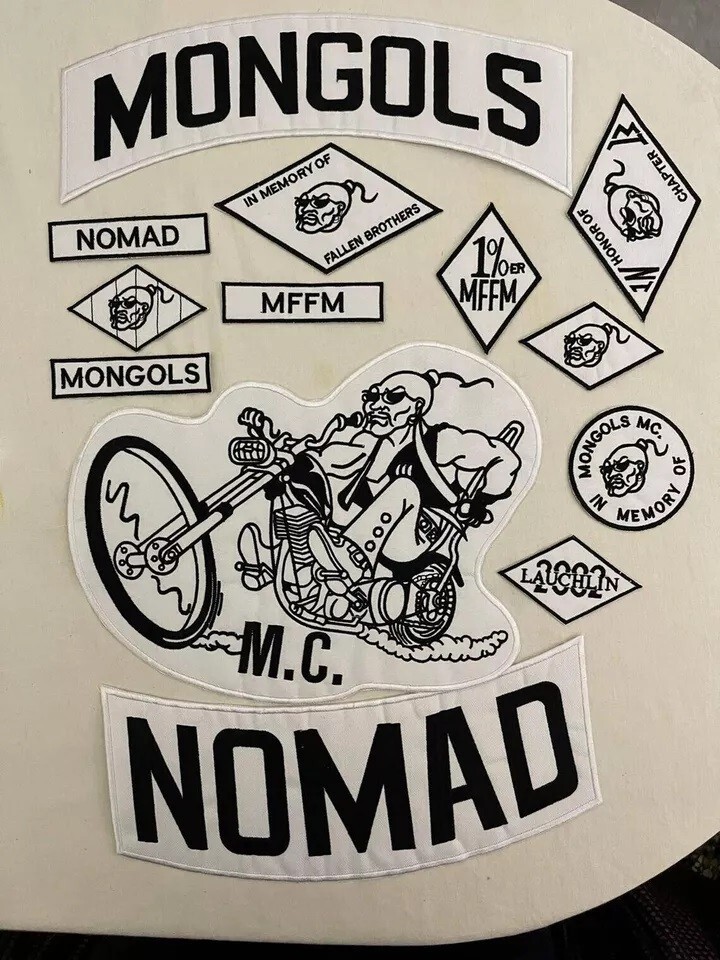 13pcs/ Set Mongols Nomad Biker Embroidered Patch Set 1% IN Memory