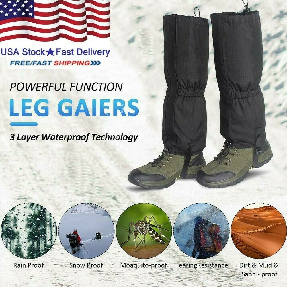 Waterproof Gaiters Leg Nylon Cover for Outdoor Hiking Walking Climbing Snow 16"