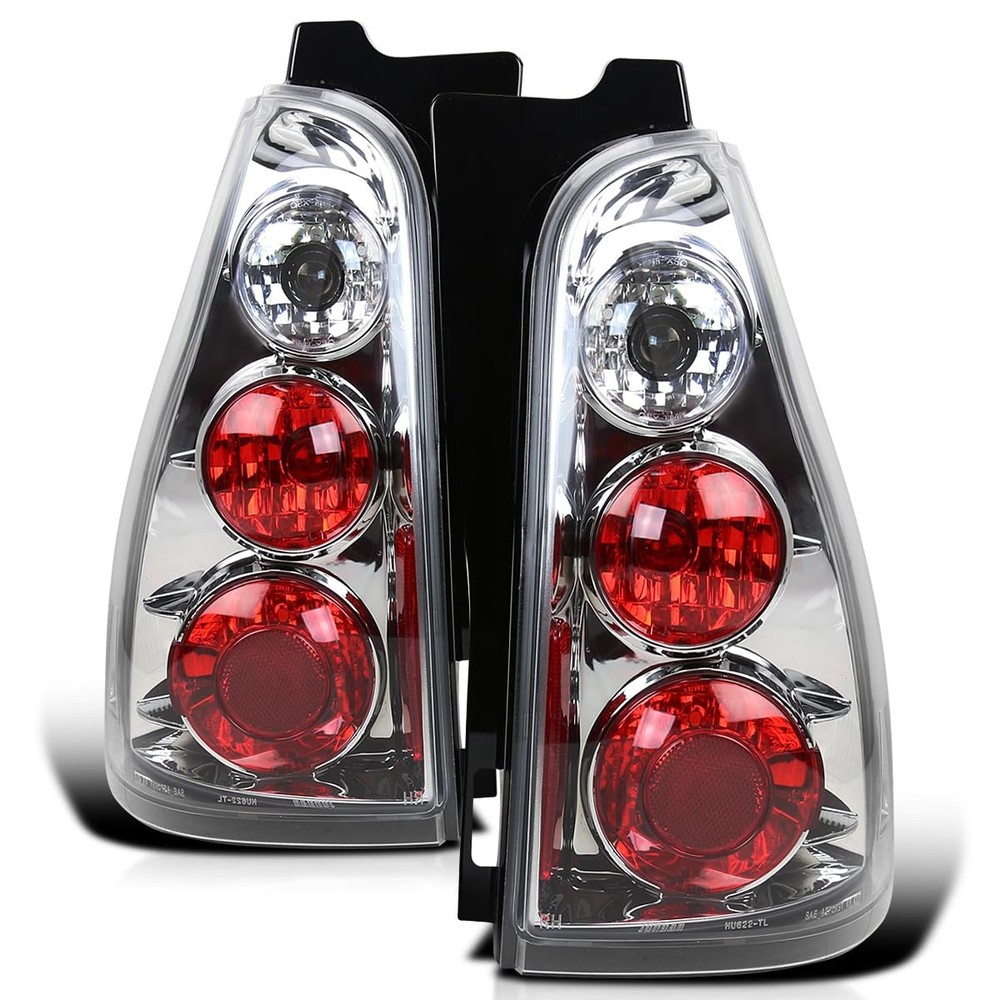 Chrome Tail Lights Compatible with 2003-2005 Toyota 4Runner, Left + Right Pair