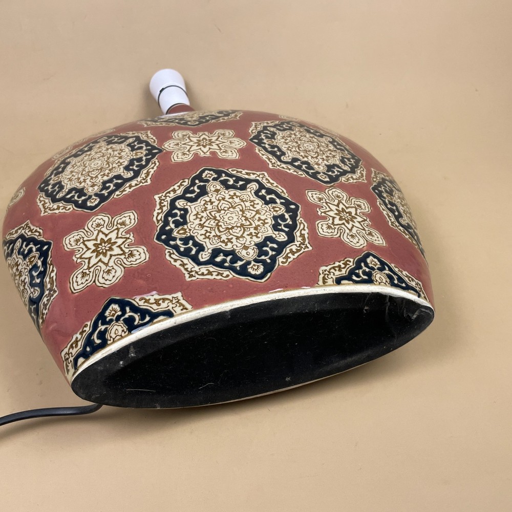 Hand Painted Ceramic Lamp Light Bedside Table Pattern Large Statement Patterned