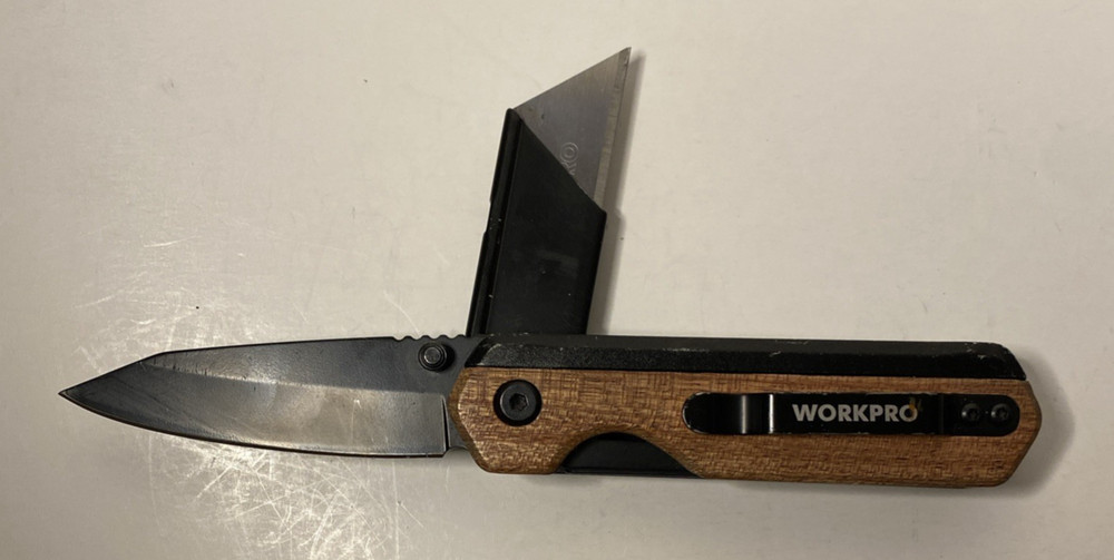 WorkPro Utility Knife with Wooden Handle and Blade