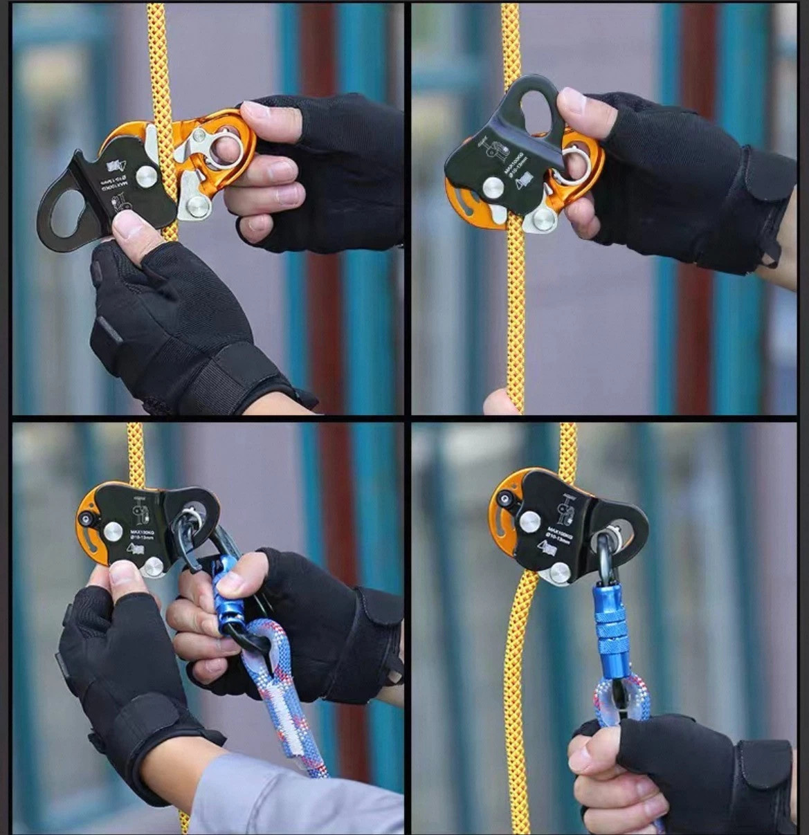 Rope Grab 7/16" Grip Fall Arrest Protection Climbing Rescue Caving Equipment