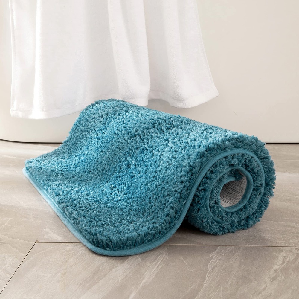 MIULEE Teal Bathroom Rugs, Soft Absorbent 1'8" x 2'6" (Rectangular),