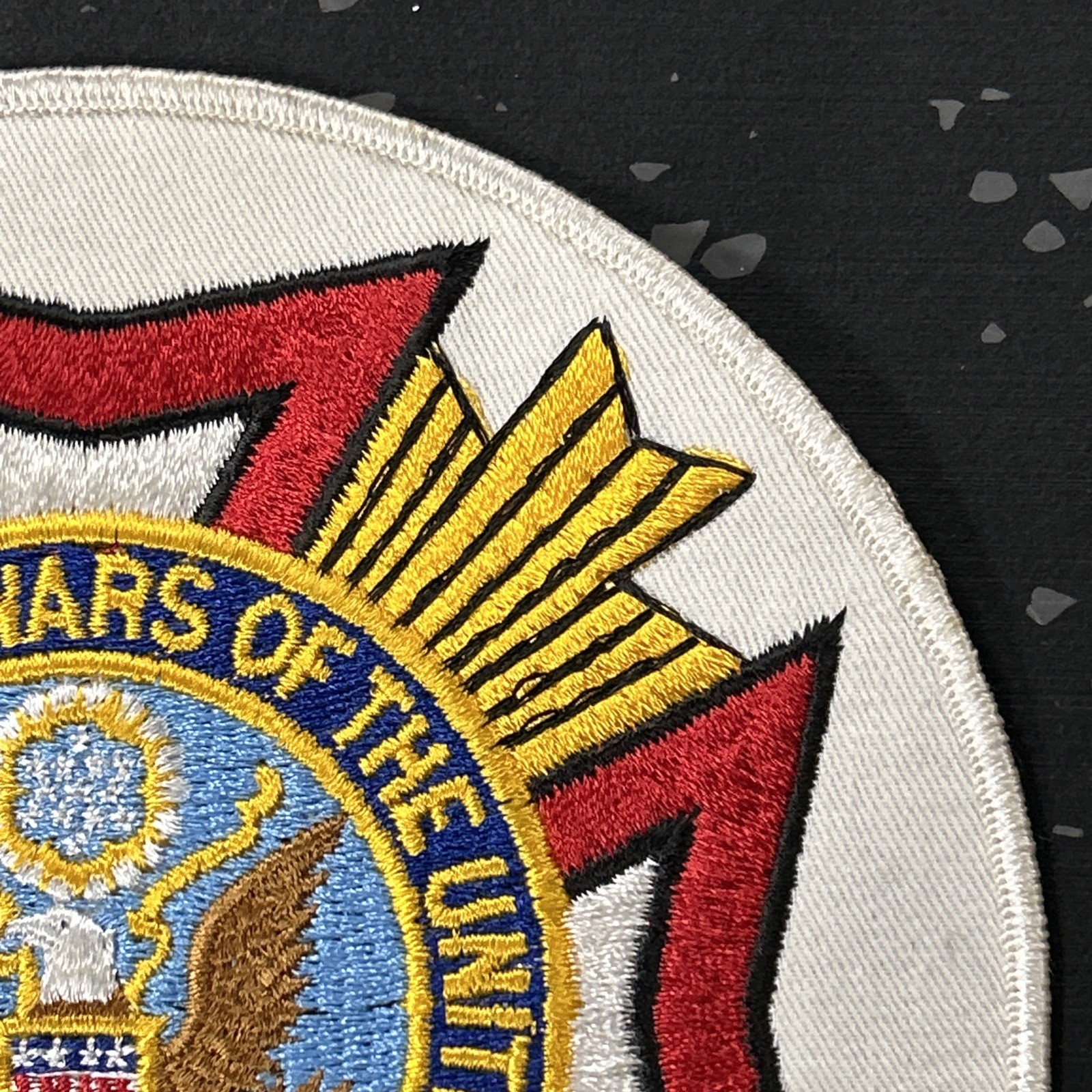 Veterans of Foreign Wars VFW Embroidered White 7” Round Patch