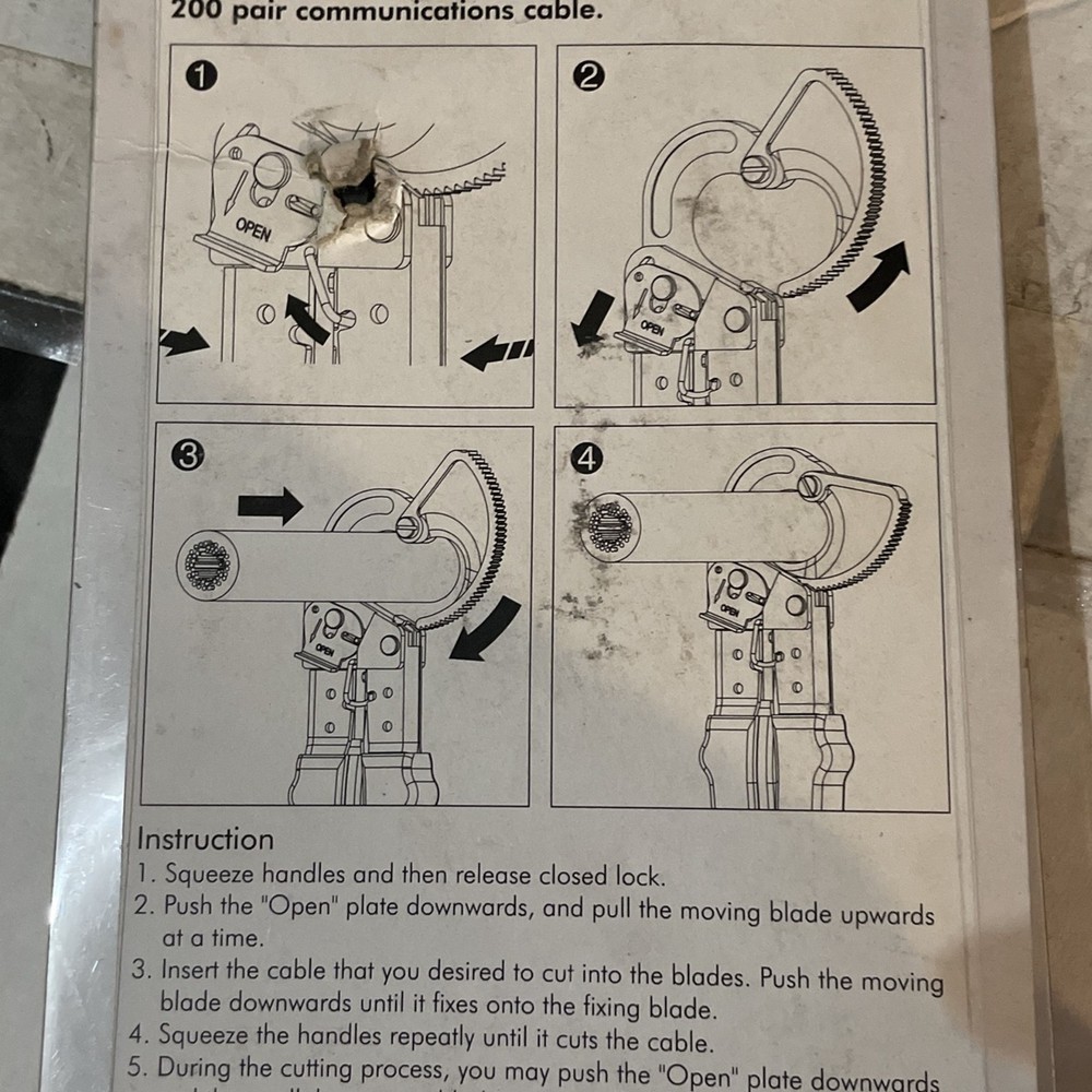 Full Ratchet Cycle Cable Cutter