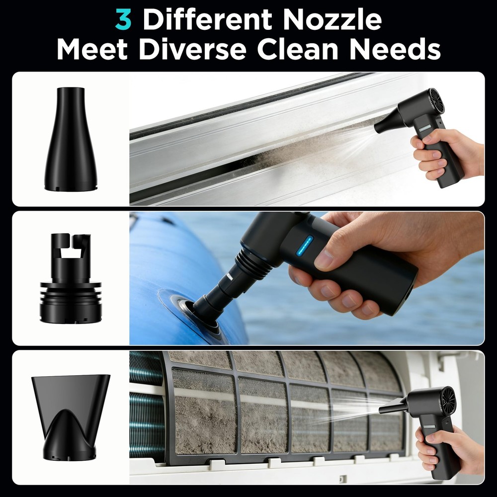 Compressed Duster, High-Power Duster with Brushless Motor, 4-Gear Adjustable ...