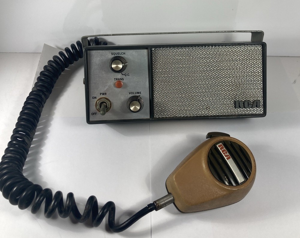 Vintage RCA Mobile Radio Control Head 1 Frequency & RCA Microphone, For Display