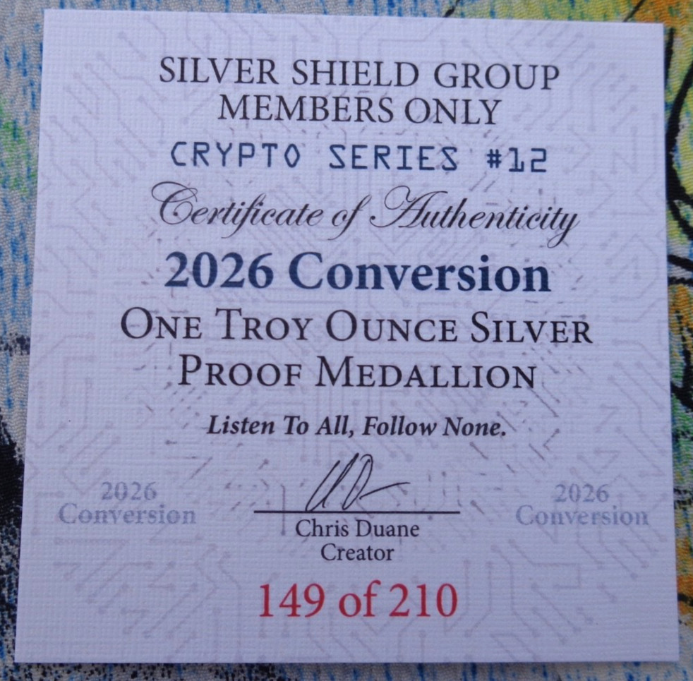 1 oz. 2026 CONVERSION Silver Shield Mini-Mintage proof .999 fine silver