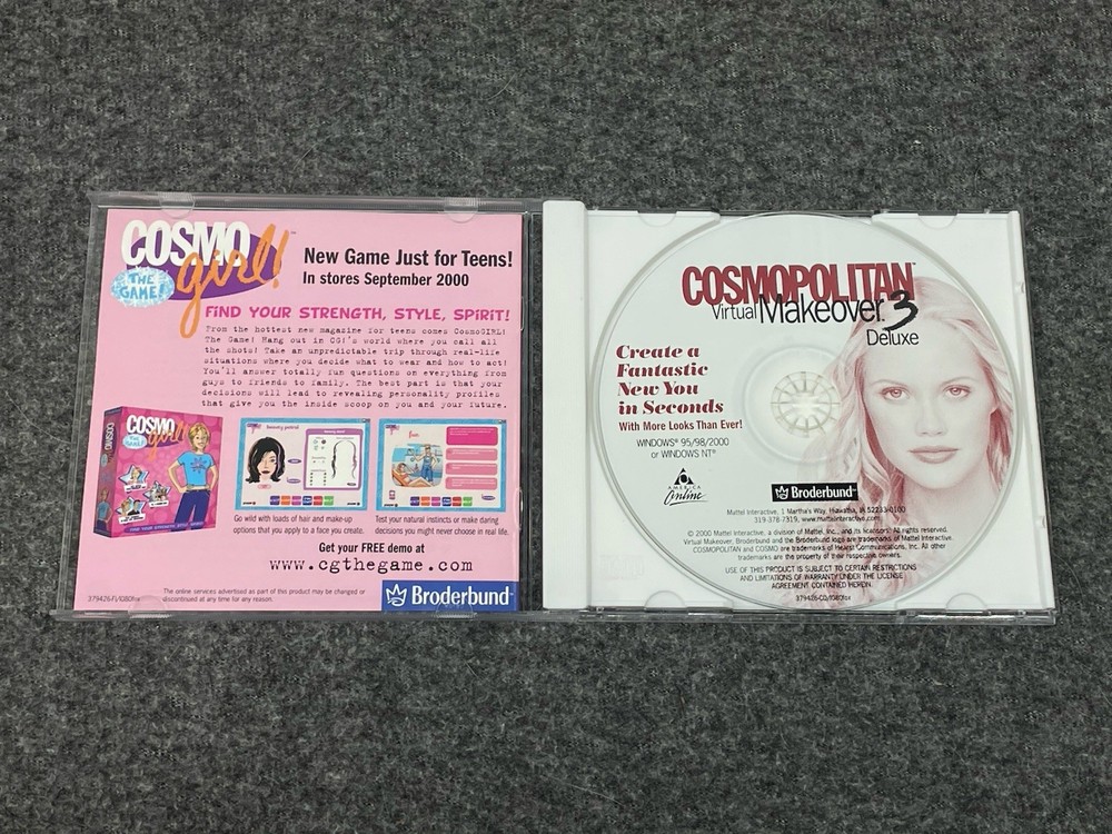 Cosmopolitan Virtual Makeover 3 Deluxe (CD-Rom, 2000) Hairstyle Makeup Mac PC