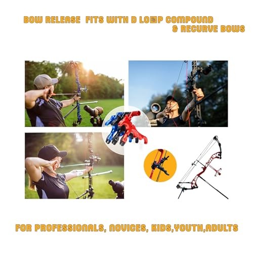 Bow Release for Compound Bow, Archery Release Black 4 Finger bow release