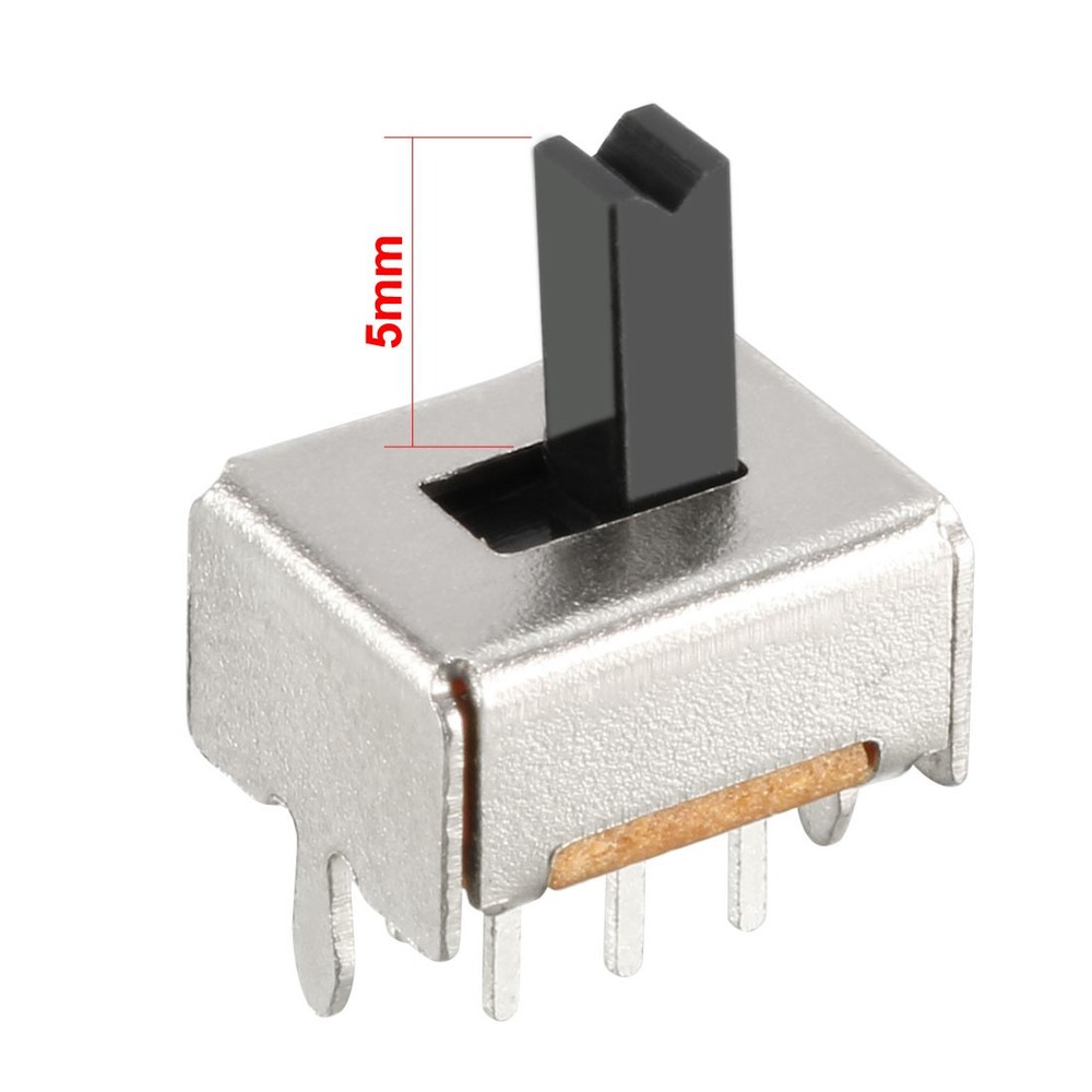 100Pcs 5mm Vertical Slide Switch DPDT 2P2T 6P PCB Panel Latching