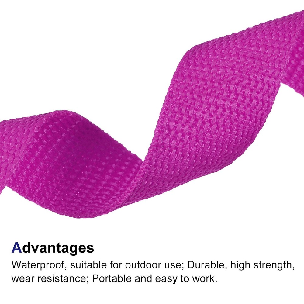 Lightweight Polypropylene Webbing Strap 1" 50 Yards Dark Rose Red Strapping