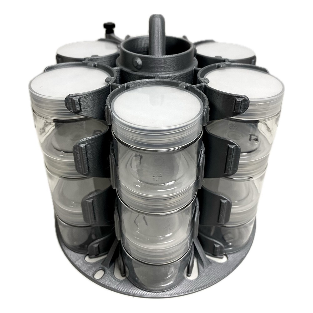 Jar Rack With 18, 1 oz. Plastic Jars Adjustable
