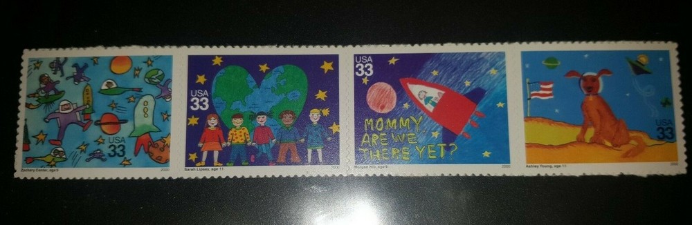 US MNH Postage Stamps Scott #3414 - #3417 Stampin' The Future 33c  (2000)