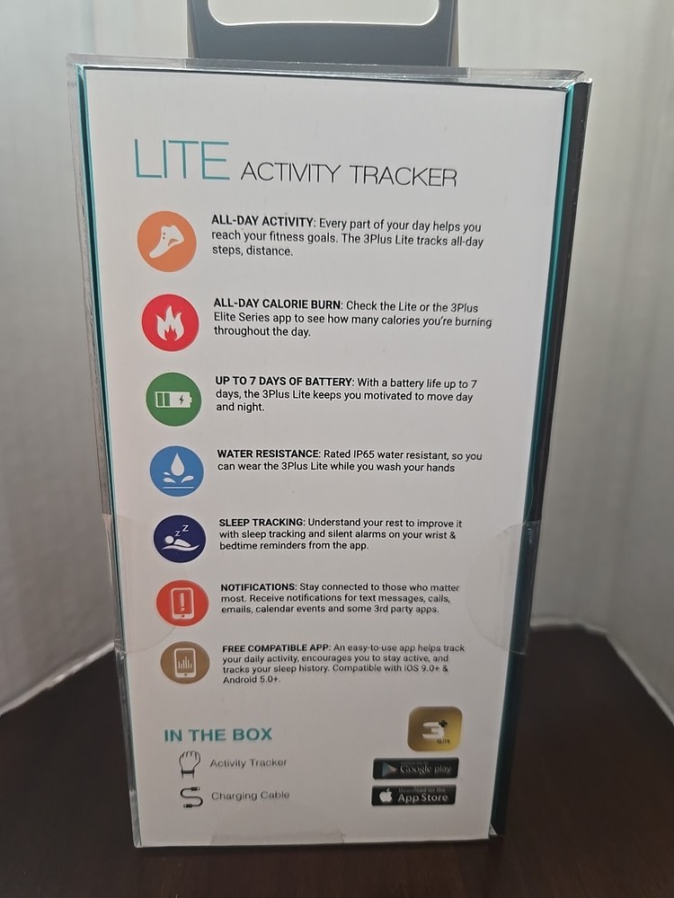 3Plus Elite Series LITE Activity Tracker 3PL-LITE-BK, Black, Water Resistant