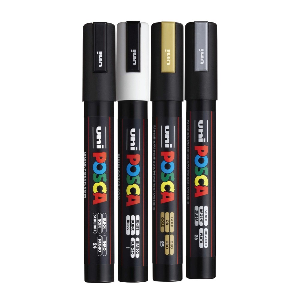 Uni POSCA PC-5M Water-Based Paint Markers, Medium Point (1.8-2.5mm),