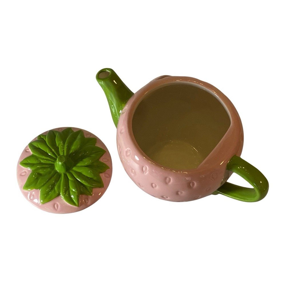 Lang Pink Strawberry Hand Painted Teapot