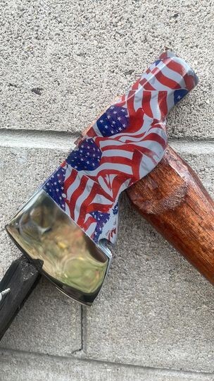 Custom Hydro Dipped American Flag pattern Camp AXE throwing Hatchet