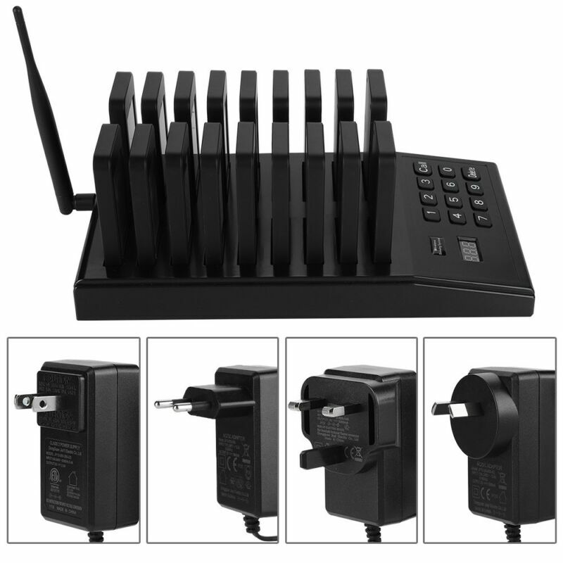 Restaurant Coaster Guest Call Wireless Queuing Paging Calling System+18 Pagers